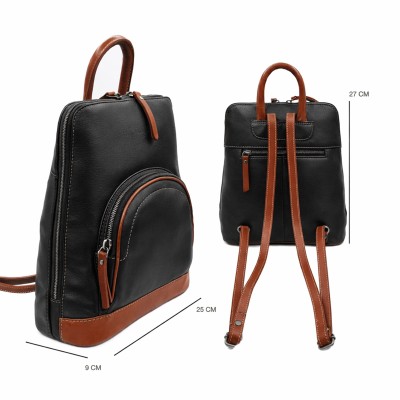 Natural leather backpack 27x25x9 cm EYES