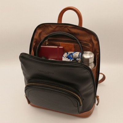 Natural leather backpack 27x25x9 cm EYES