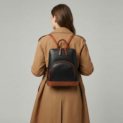 Natural leather backpack 27x25x9 cm EYES