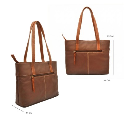 Leather shoulder bag 25x32x11 cm BAGO