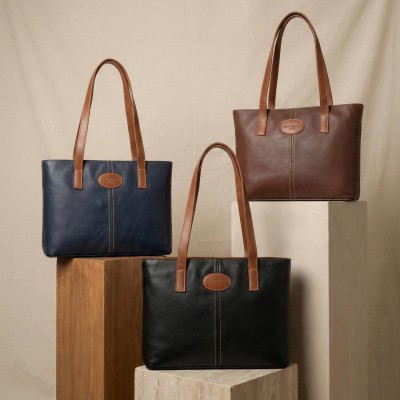 Leather shoulder bag 25x32x11 cm BAGO