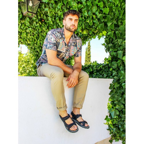 STONE leather sandals with velcro closure Zerimar - 3