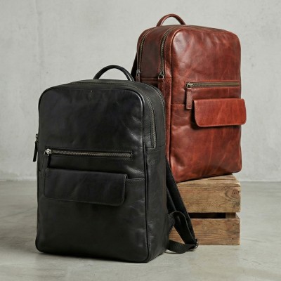 Natural leather backpack 38x28x11 cm BLOKE