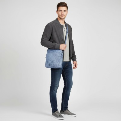 Leather shoulder bag NAGIB 30x25x9 cm