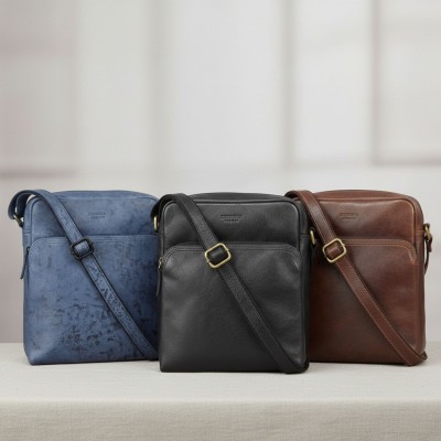 Leather shoulder bag NAGIB 30x25x9 cm