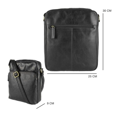 Leather shoulder bag NAGIB 30x25x9 cm