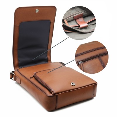 Leather shoulder bag 35x25x7 cm OCEAN&APACHE