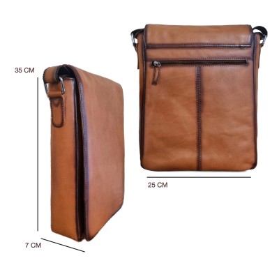 Leather shoulder bag 35x25x7 cm OCEAN&APACHE