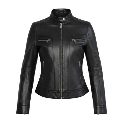 Leather jacket with zipper BISTRE