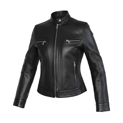 Leather jacket with zipper BISTRE