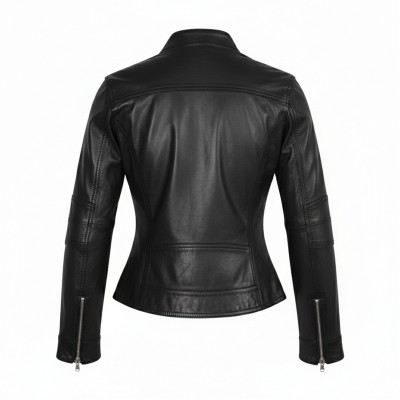 Leather jacket with zipper BISTRE