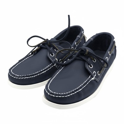 Leather boat shoes with laces model TIRRENO