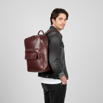 Natural leather backpack 38x28x11 cm BLOKE