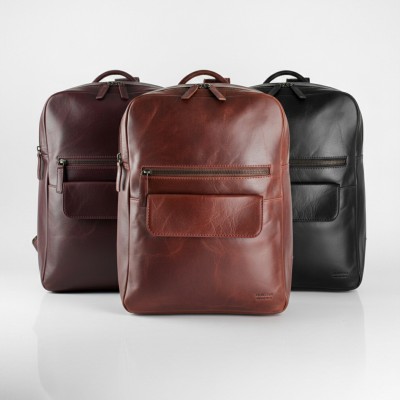 Natural leather backpack 38x28x11 cm BLOKE