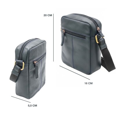 Leather shoulder bag GHOST 20x16x5,5 cm