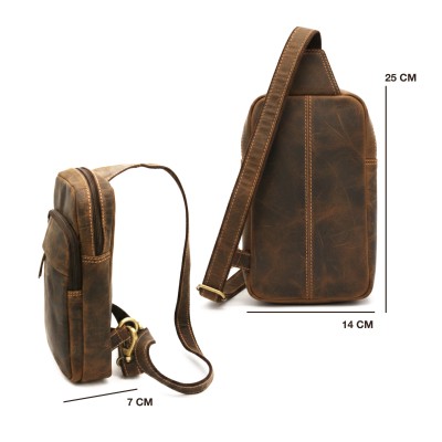 Leather shoulder bag DUNN 25x14x7 cm