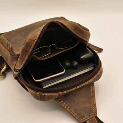 Leather shoulder bag DUNN 25x14x7 cm