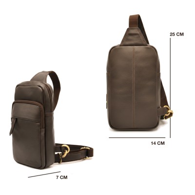 Leather shoulder bag DUNN 25x14x7 cm