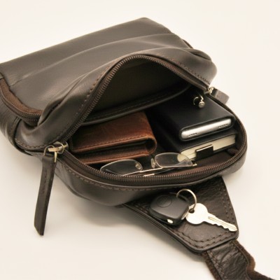 Leather shoulder bag DUNN 25x14x7 cm