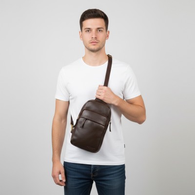 Leather shoulder bag DUNN 25x14x7 cm
