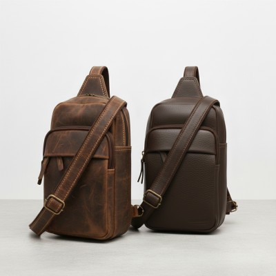 Leather shoulder bag DUNN 25x14x7 cm