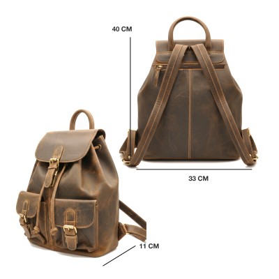 Natural leather backpack 40x33x11 cm BEFIK