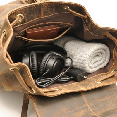 Natural leather backpack 40x33x11 cm BEFIK