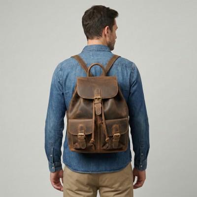Natural leather backpack 40x33x11 cm BEFIK