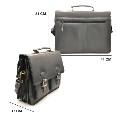 Leather briefcase 41x31x17 cm BIGGER