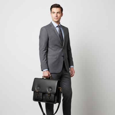 Leather briefcase 41x31x17 cm BIGGER