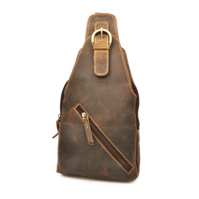 Leather shoulder bag ROTE 29x18x5 cm