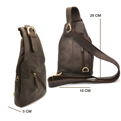 Leather shoulder bag ROTE 29x18x5 cm