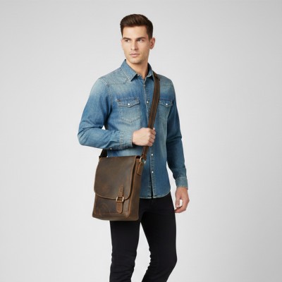 Leather shoulder bag CAVAL 28x23x7 cm