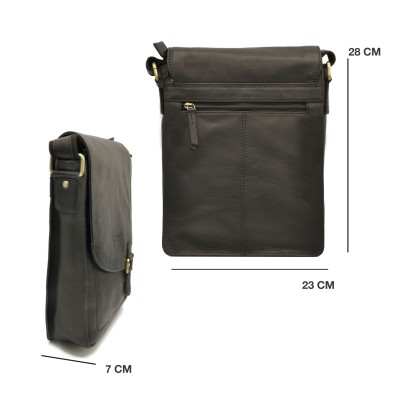 Leather shoulder bag CAVAL 28x23x7 cm