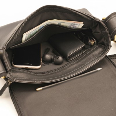 Leather shoulder bag CAVAL 28x23x7 cm