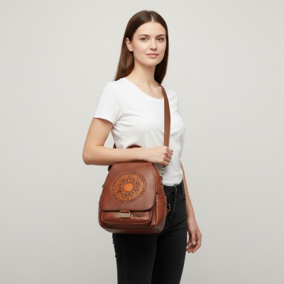 Natural leather backpack 28x23x13 cm NORAK