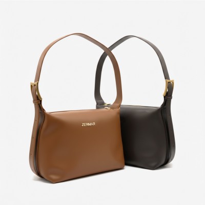 Leather shoulder bag 35x21x14 cm HELBO
