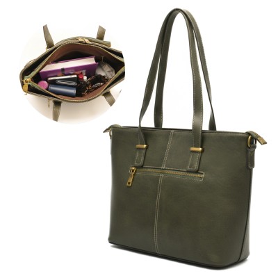 Engraved leather bag with double handle 30x24x11 cm GIARDE