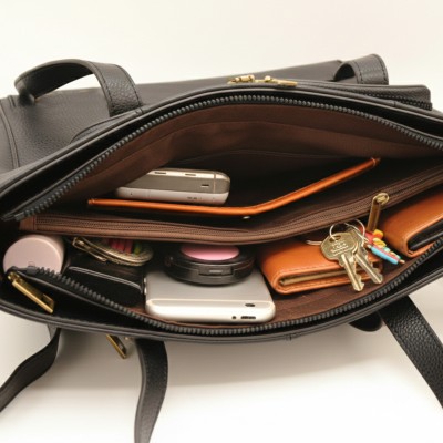 Engraved leather bag with double handle 30x24x11 cm GIARDE