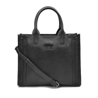 Leather handbag with double handles 30x25x11 cm HALLE