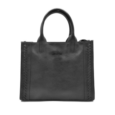 Leather handbag with double handles 30x25x11 cm HALLE