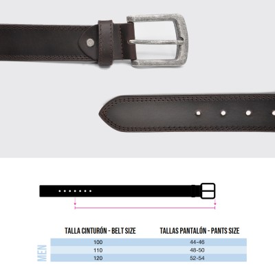 Leather belt 38 mm STONE model