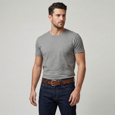 Engraved leather belt EAGLE 39 mm