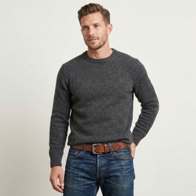 Engraved leather belt EAGLE 39 mm