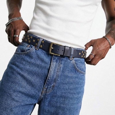 Leather belt with studs 38 mm STUDS