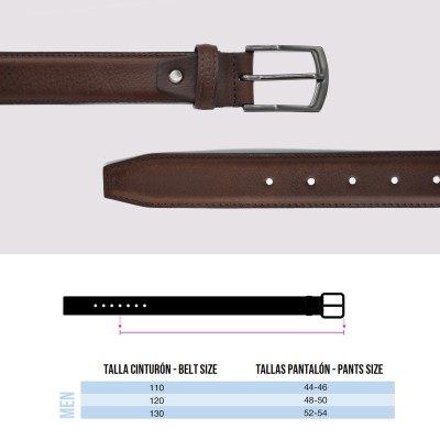 Leather belt 34 mm JASPE model