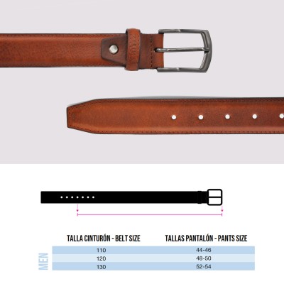 Leather belt 34 mm JASPE model