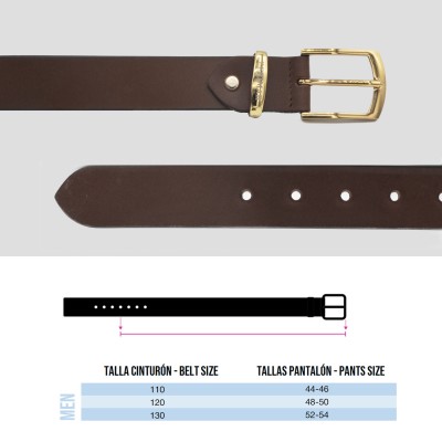 Leather belt 33 mm JADE model