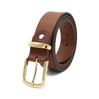 Leather belt 33 mm JADE model