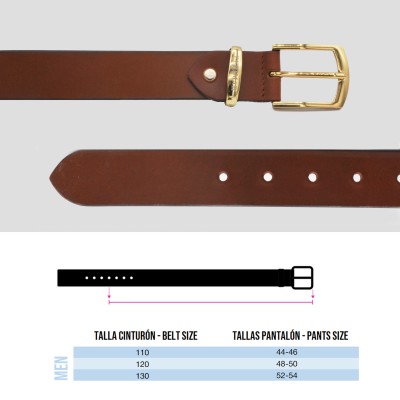 Leather belt 33 mm JADE model